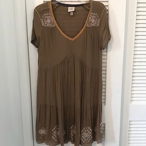 Smock light material short dress